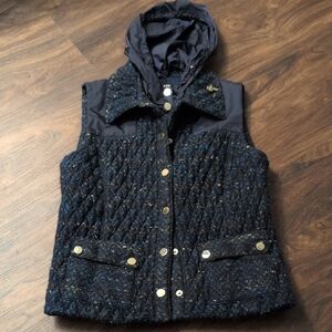 Worth Quilted Hooded Vest - Dark Blue